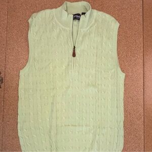 PGA Tour Light Green Zip-Up Sweater Vest